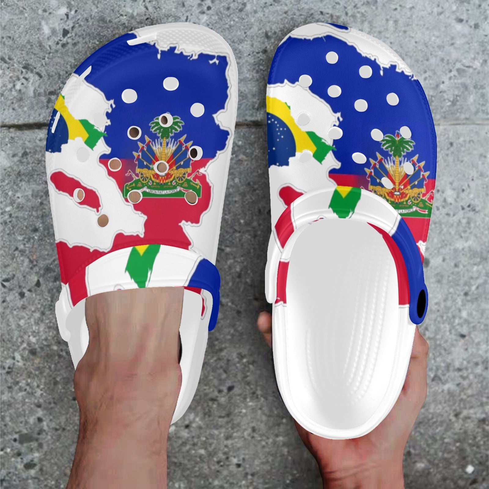 AyitiBrazilLovers By Tetpwav S Custom Print Foam Clogs for Adults