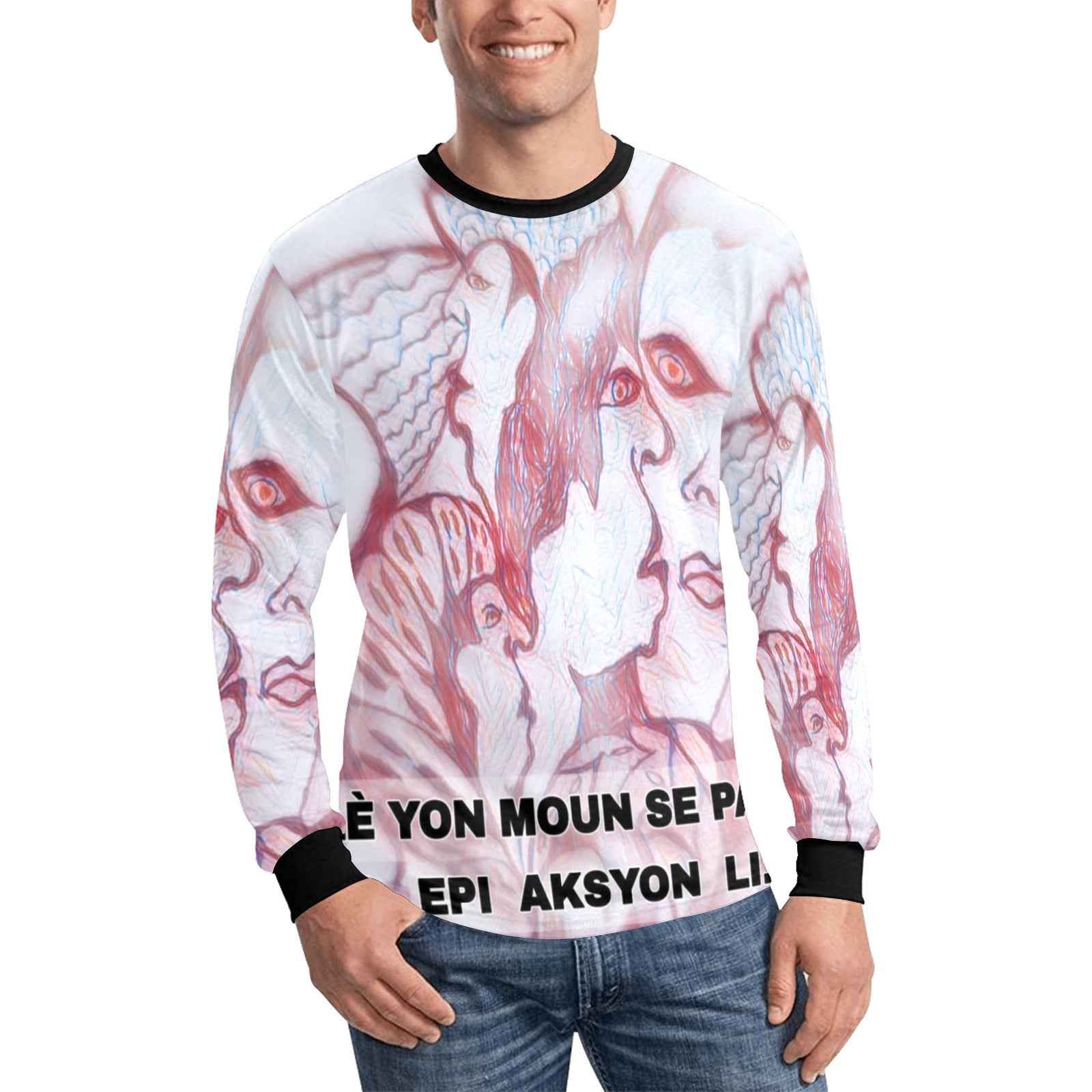 Mounn Men's All Over Print Long Sleeve T-shirt (Model T51)
