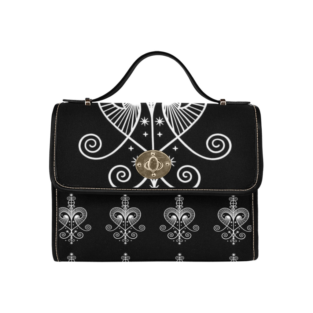 Ezbagnjk Waterproof Canvas Bag-Black (All Over Print) (Model 1641)