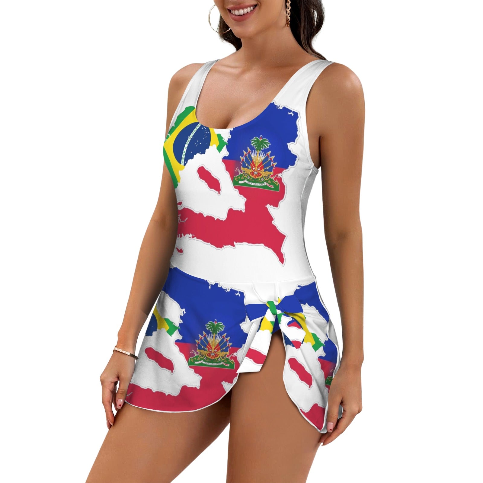 Belnet Women's One Piece Skirted Swimsuit (Model S54)